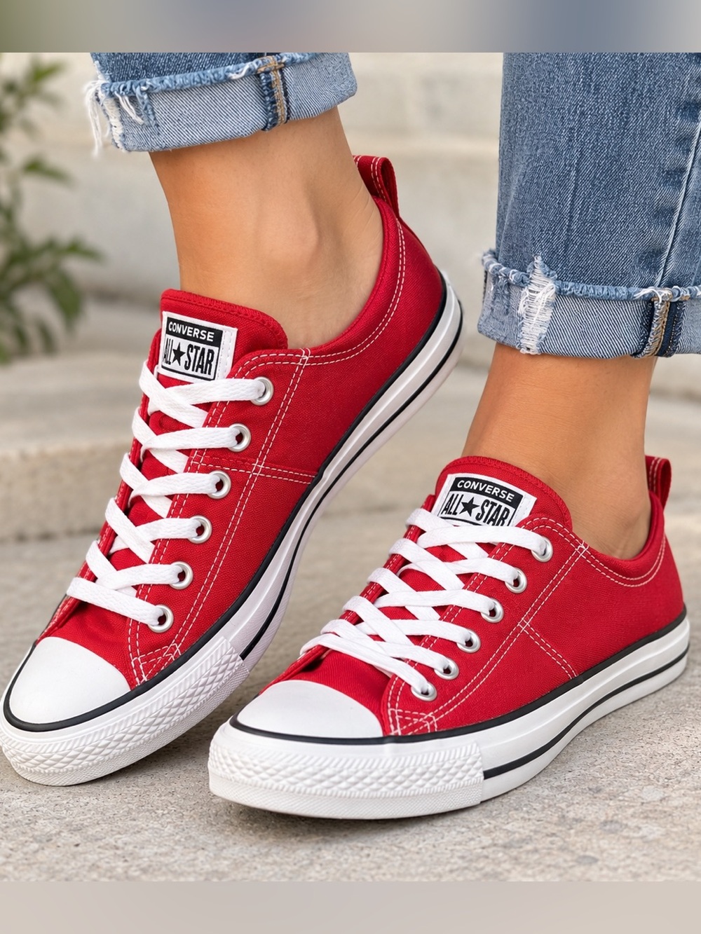 Converse Chuck Taylor All Star Madison Low Top Red Canvas Sneakers W- Sz 8 NWOB